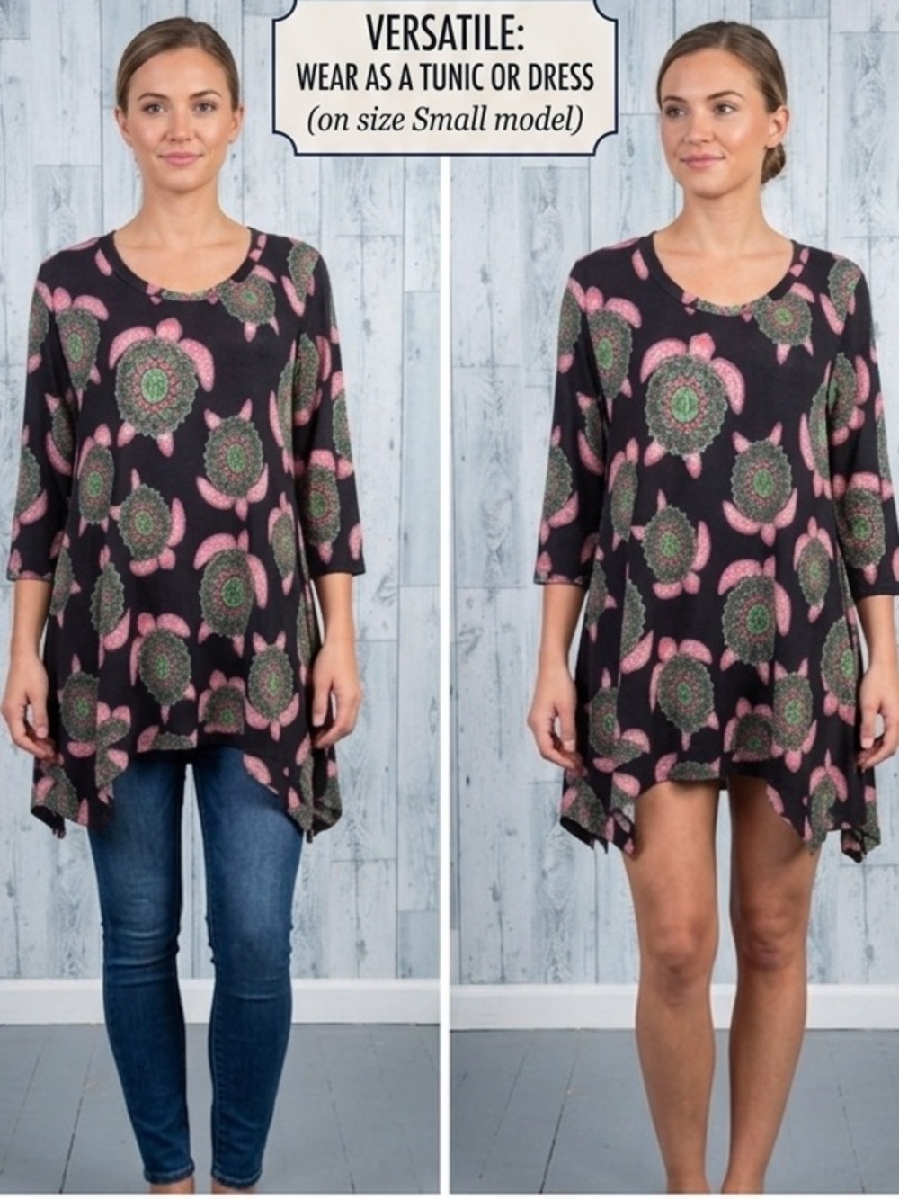 Simply Southern Turtle Asymmetrical Tunic Dress Small